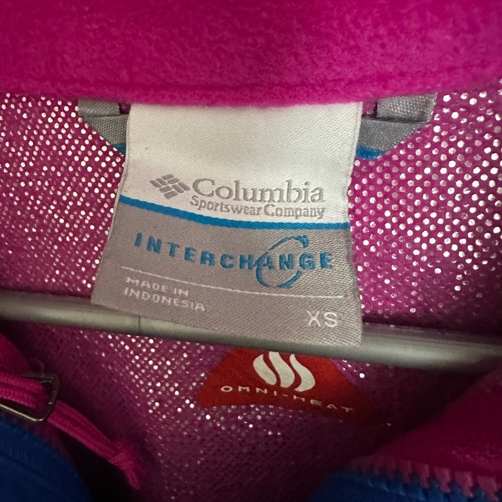 Columbia 2 in 1Vibrant Blue Jacket with Pink Highlights - Picture 9 of 10